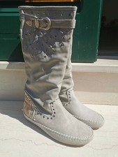 Stivali primaverili color ghiaccio/grigio chiaro con borchie num41