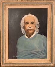 Einstein dipinto olio ritratto