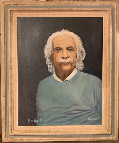 Einstein dipinto olio ritratto