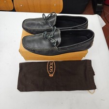 mocassini tod's uomo gommini con laccetti num.42.5 blu scuro ottime condizioni
