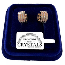 Cerchi Orecchini 12/6 pl. oro Duo 18K con Cristalli Zirconi Uomo Donna 4/22