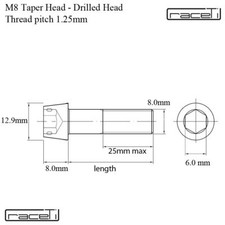 raceTi M8 30mm Vite Allen