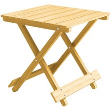 Outsunny Tavolino Pieghevole da Esterno in Legno con Piano a Doghe 40x43x40cm