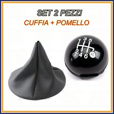 CUFFIA E POMELLO LEVA CAMBIO 6 MARCE NERO PER FIAT 500 500C 07 GHIERA CORNICE