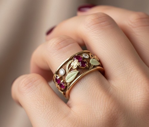 Anello fiore museo - , oro