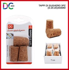 TAPPI IN SUGHERO CONFEZIONE DA 3 PZ 25-20 X 40 MM BOTTIGLIE BOTTI SPUMANTE