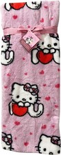 Hello Kitty Faux Rabbit Fur Throw Blanket - I Love You 50"x70"