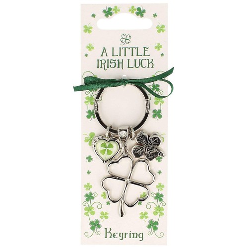 Silver metal keychain with - silver,