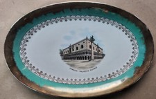 ENORME PIATTO IN PORCELLANA BAVARIA FILETTATO IN ORO ZECCHINO DI VENEZIA ANNI 50