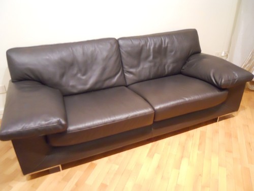 Coppia divani pelle marrone - divani,