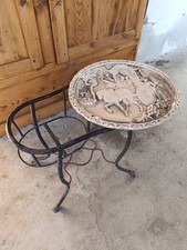 Tavolino Oppio Anni '60 Montato Su Fioriera In Ferro Battuto. Da Restaurare