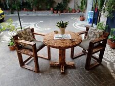 Set da Giardino con Tavolo e poltrone in Legno ricondizionato da Pedane Pallet