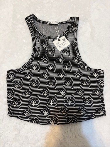 Canotta zara nera bianca - nera, e