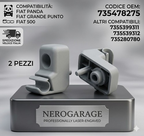 Coppia ganci clip aletta - ganci,