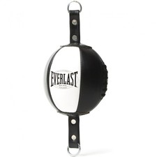 Everlast 1910 Borsa Doppia Fine Pelle Boxe Allenamento 7" Speedballs Nero Bianco