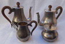 Servizio artigianale piemontese argento 800 4 pezzi lavorazione martellata  '900