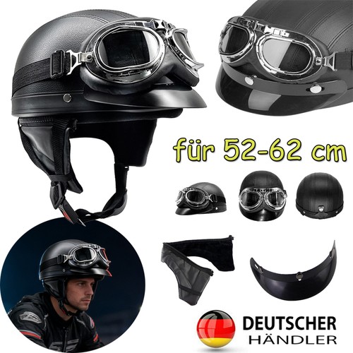 Casco moto vintage pelle - casco, pu