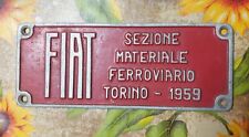 Targa FIAT Sezione Materiale Ferroviario 1959