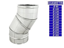 ALLINOX Curva Regolabile 0° A 90° Per Canna Fumaria Gomito Girevole Acciaio Inox