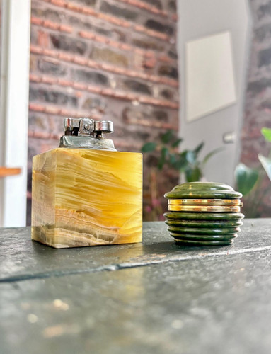 Vintage onyx lighter - lighter, trinket