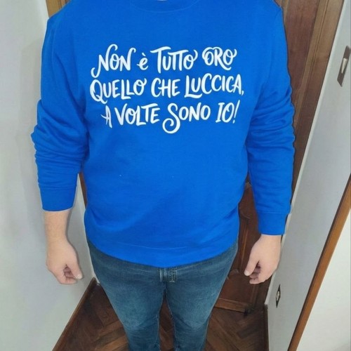 Felpa uomo blu con - , scritta