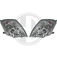 Coppia Set Fari Fanali Anteriori Tuning CITROEN  C2 2003- 2010 Anelli Angel Eyes