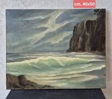 Lotto Cinque Oli Su Tela Varie Dimensioni Paesaggio Marina Natura Morta Affare!!