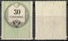 LOMBARDO VENETO 1854 MARCA DA BOLLO c. 30 CALCOGRAFICO NUOVO SENZA GOMMA SASS. 8
