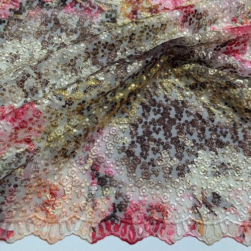 Tessuto tulle ricamato - tessuto,