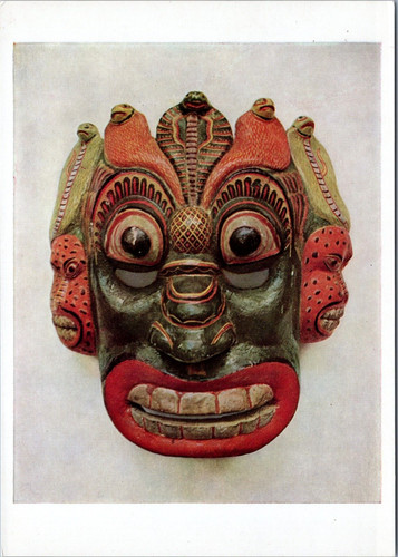 Maschera legno dipinto - legno,
