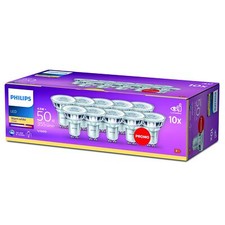 Philips LED, Faretti, 10 pz, equivalente a 50W, attacco GU10, Luce Bianca Calda