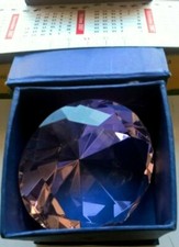  SPLENDIDO DIAMANTE in CRISTALLO  SOPRAMOBILE e/o FERMACARTE da SCRIVANIA nvo