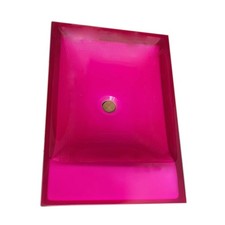Lavabo da appoggio in resina 23,6" vaso guardaroba vanità rosa 38247