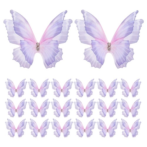 20pcs farfalle organza - , 1.6"x2"