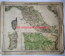 1929 Carta geografica antica ITALIA CENTRALE POLITICA Old map Corbellin PFEIFFER
