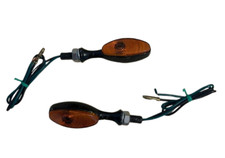 Micro Frecce Universali Moto Custom Naked Omologate Nere Lucido Acciaio L. 75 mm