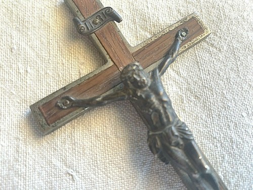 Antico crocifisso ottone - crocifisso,