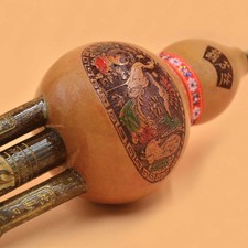 Zucca Hulusi bambù nero cinese fatta a mano flauto cucurbit etnico musicale UOAD