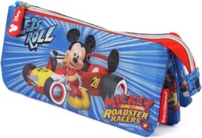 Astuccio  Scuola Bustina Porta Colori Mickey Disney - 3 Scomparti con Cerniera