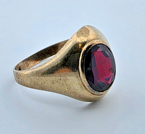 Anello oro con rosse pietra - anello,