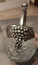 ANTICO CESTO IN VETRO INCISO E METALLO ARGENTATO - ART NOUVEAU - VINTAGE