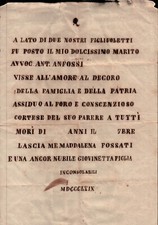 1869 - PICCOLO MANIFESTINO FUNEBRE AVVOCATO ANFOSSI - ALBENGA -