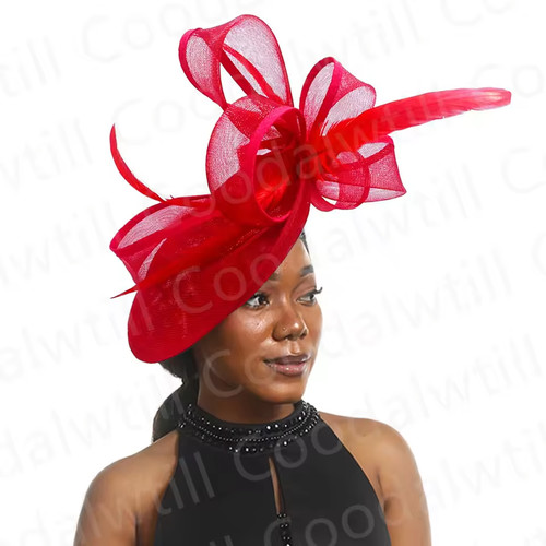 Cappello fascinator rosso - cappello,