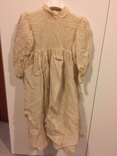 vestito damigella bimba vintage d'epoca 3/4 anni beige con sottovestito 