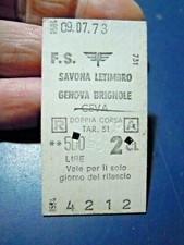 BIGLIETTO DEL TRENO CARTONATO