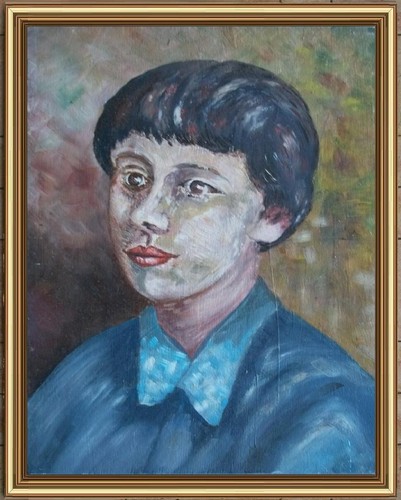 Arte naif ritratto giovane - ritratto,