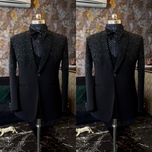 Tute uomo nere glitter