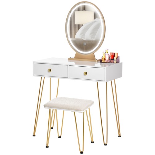 Homcom set toeletta - toeletta, con
