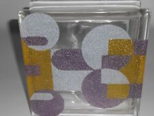 Vetro mattone, vetrocemento,mattone in vetro decorato cm. 19X19X8 