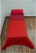 TRAPUNTINO COPRILETTO TRAPUNTATO SINGOLO double face rosso bordò MARTA MARZOTTO